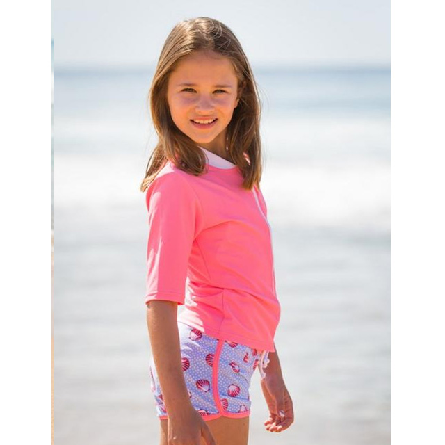 澳洲鴨嘴獸兒童泳衣 防曬半長袖上衣夾克 小女4-8歲 海貝殼系列