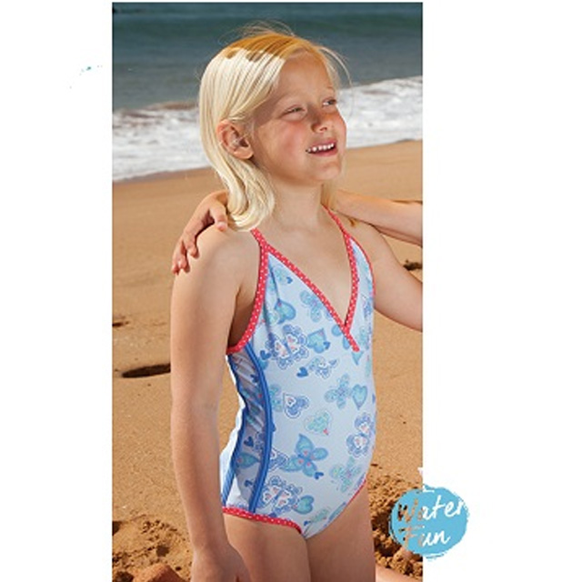 澳洲鴨嘴獸兒童泳衣 一件式 小女4-8歲 蝴蝶心