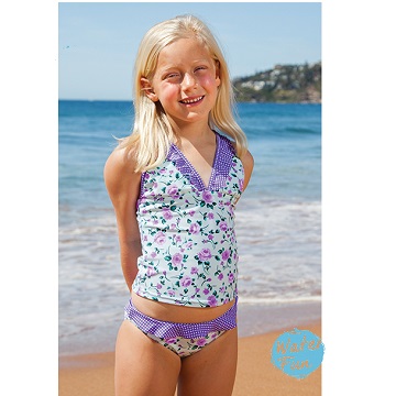 澳洲鴨嘴獸兒童泳衣 二件式 大女10-14歲 Singlet玫瑰紫
