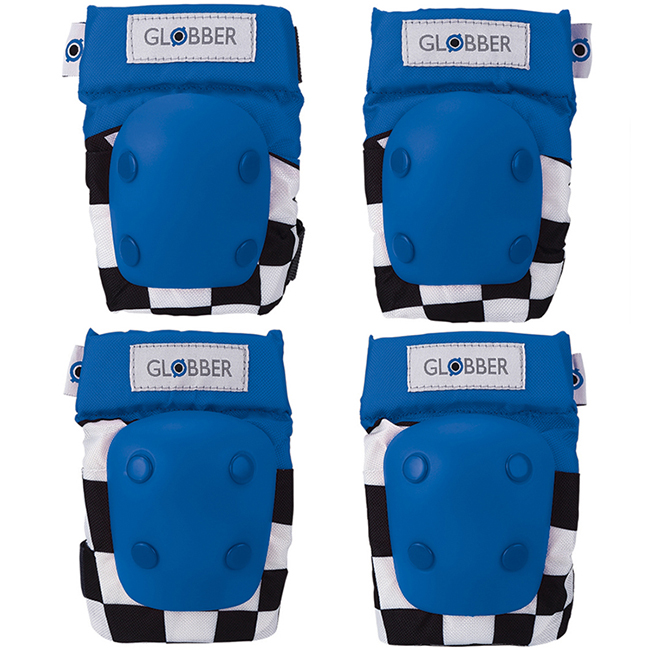 GLOBBER EVO 兒童護 具組(護 肘+護 膝)-賽車藍