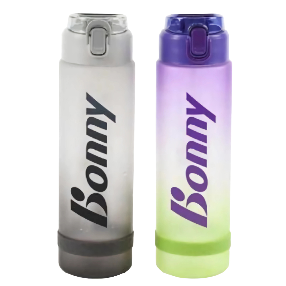 【Bonny波力】手提式運動水壺2入組-灰色+紫綠色 900ml