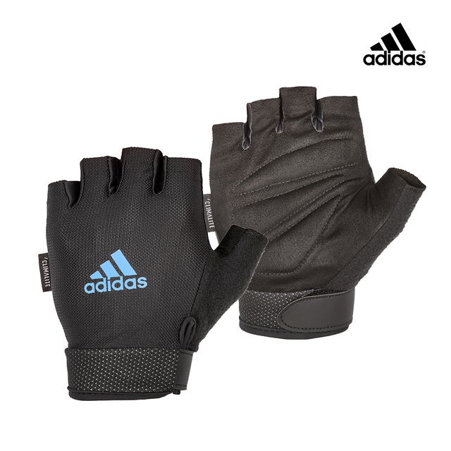 Adidas Training 可調式透氣短指訓練手套(藍)(M)(L)