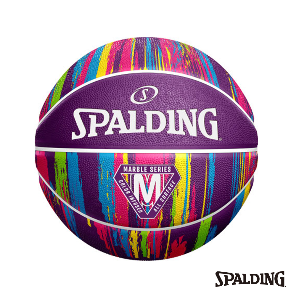 SPALDING 斯伯丁 SP 大理石系列 紫彩 橡膠款 7號籃球