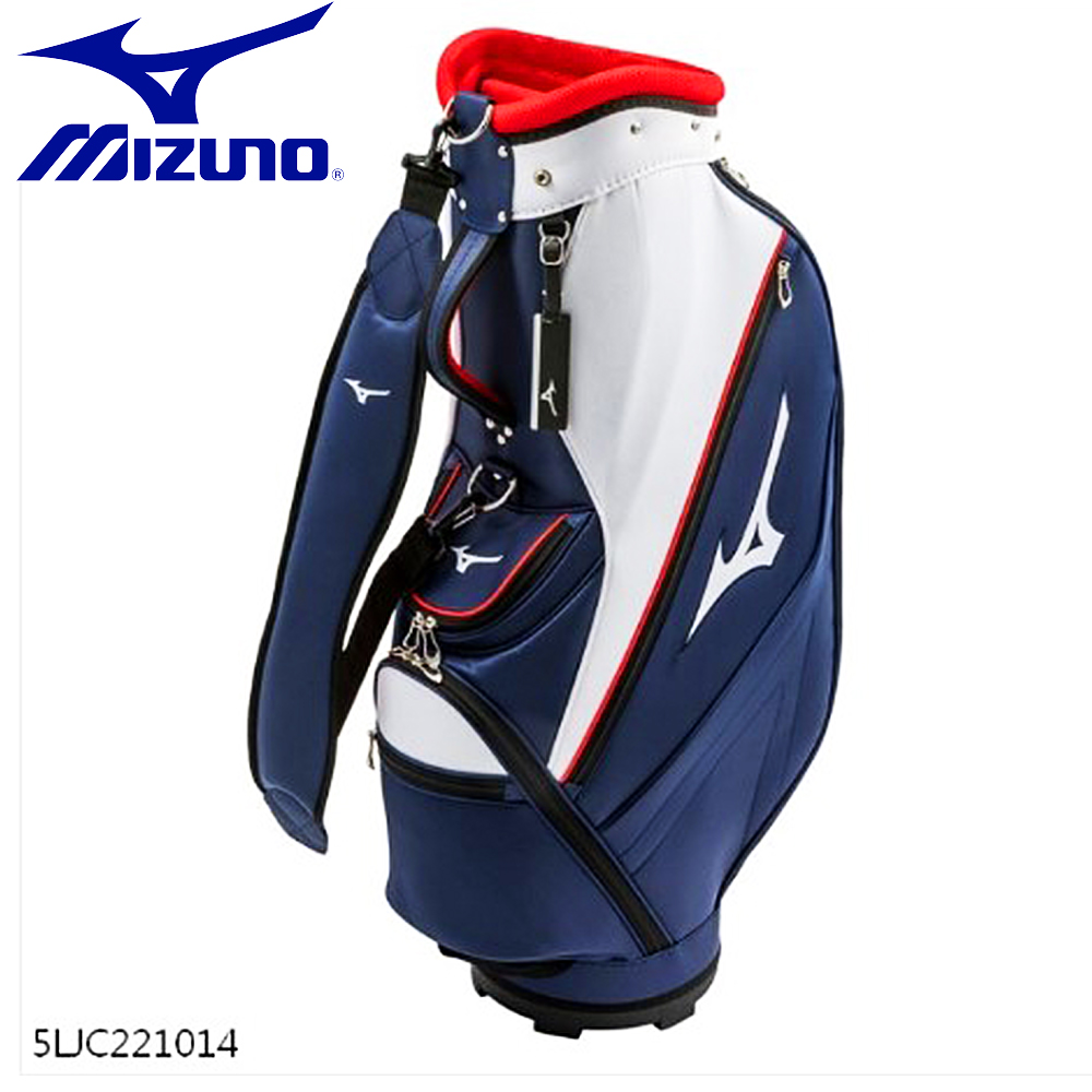 Mizuno 高爾夫球桿袋 9吋 深藍/白/紅 5LJC2210-14