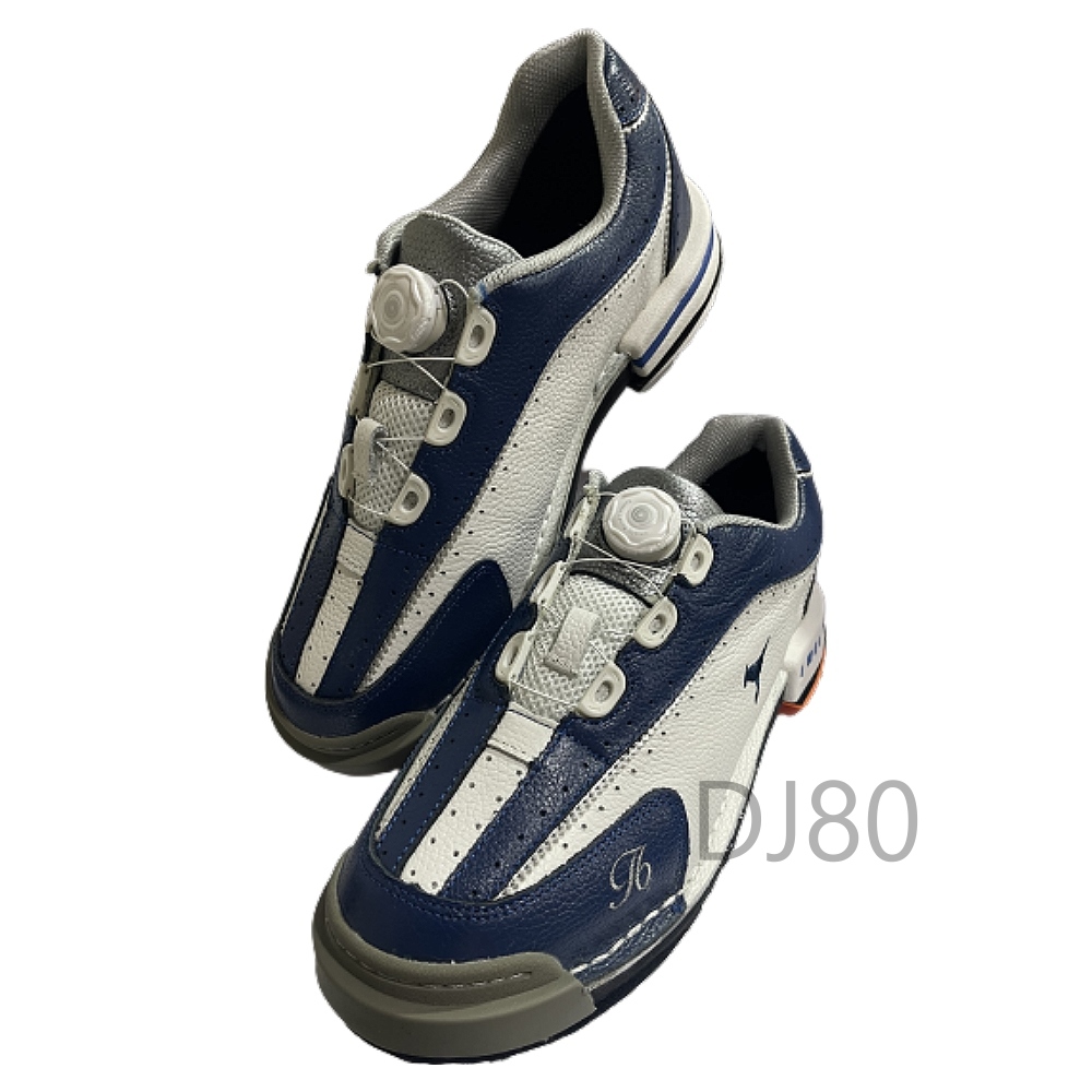 【DJ80嚴選】LANEWOLF[旋鈕鞋帶+雙換底袋鼠皮保齡球鞋-藍白色(大全配MAX附4底+3跟+專屬2鞋套+雙鞋撐)