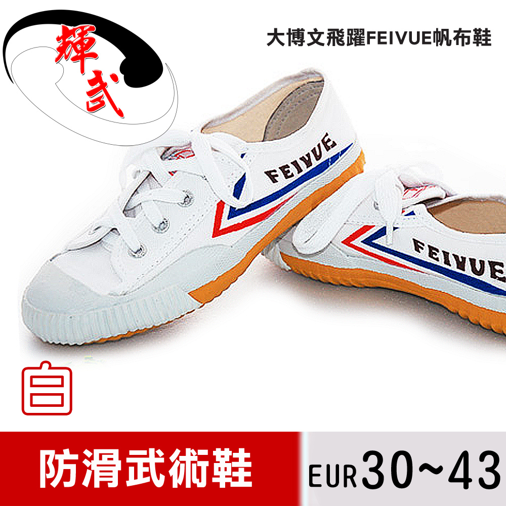 【輝武嚴選】大博文-FEIYUE飛躍帆布武術止滑運動鞋(Size:30~43)-白