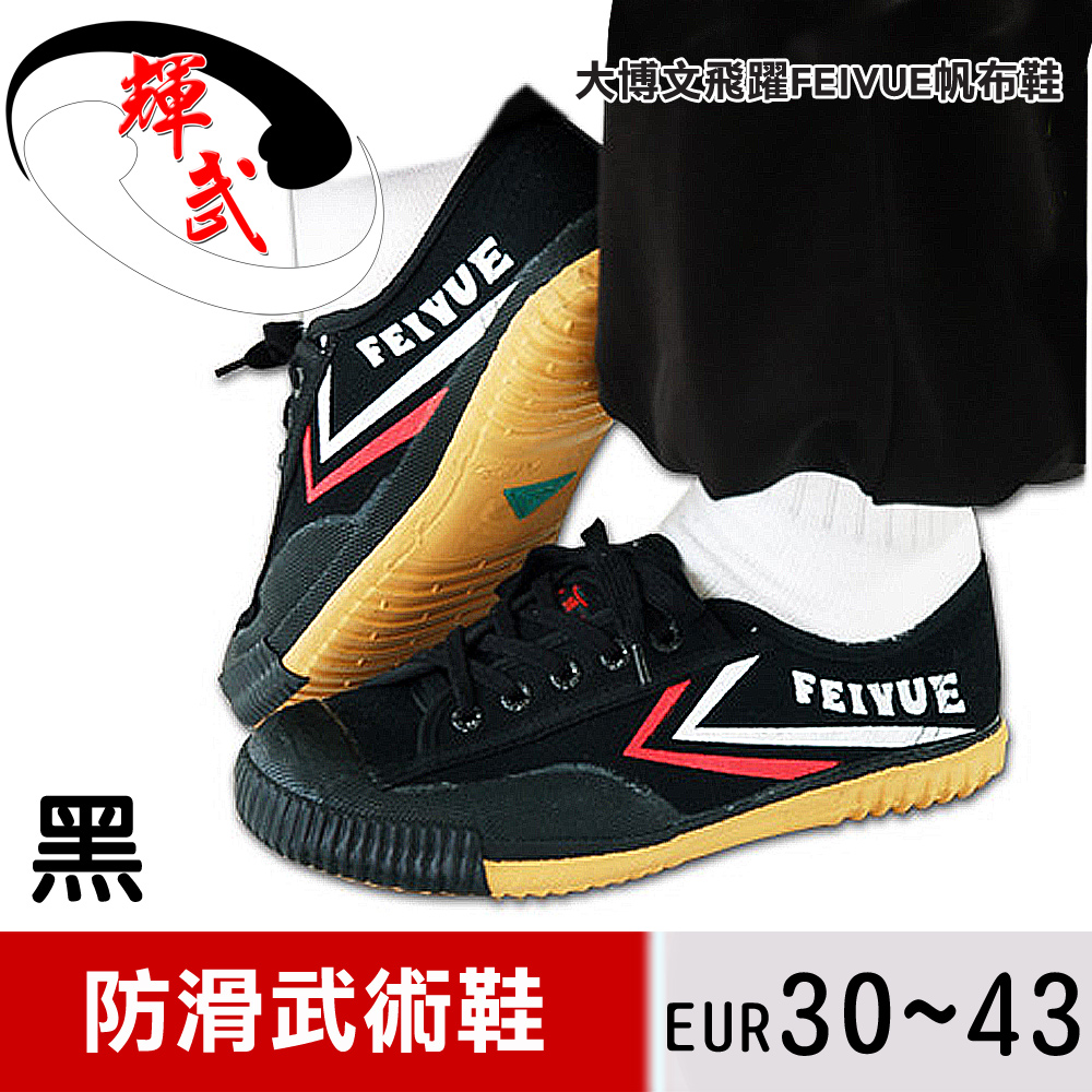 【輝武嚴選】大博文-FEIYUE飛躍帆布武術止滑運動鞋(Size:30~43)黑