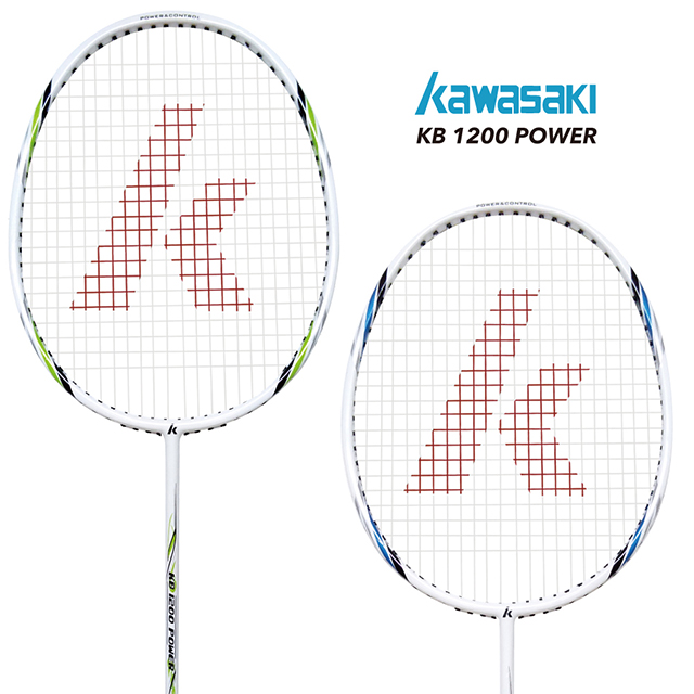 KAWASAKI KB 1200 POWER 碳鋁合金羽球拍（藍x1+綠x1）附贈 6 入羽球