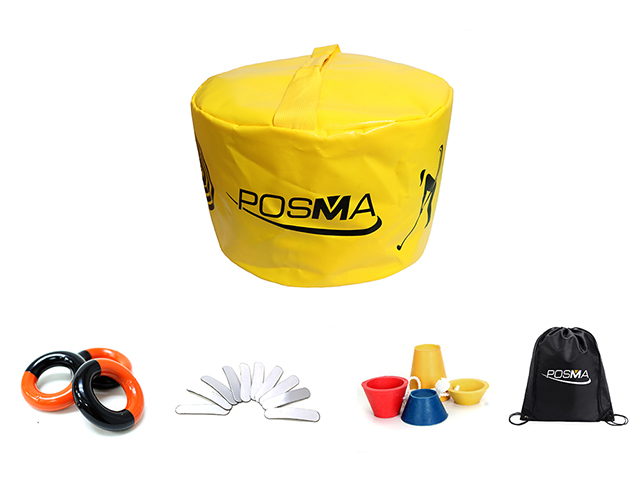 Posma HB010B 高爾夫球打擊包+加重環3pcs+加重鉛片10pcs+冬用球釘4pcs+Posma黑色束口後背包