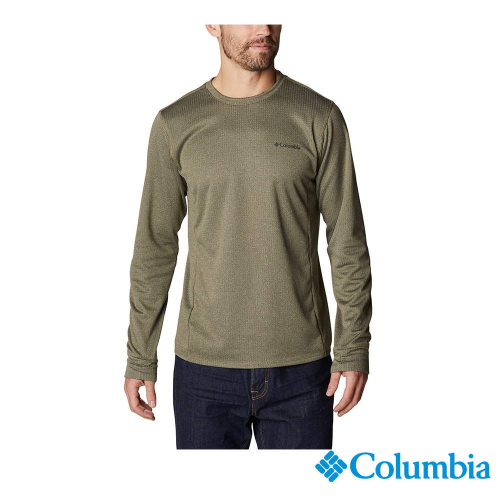 Columbia哥倫比亞 男款-快排長袖上衣-軍綠 UAE89670AG