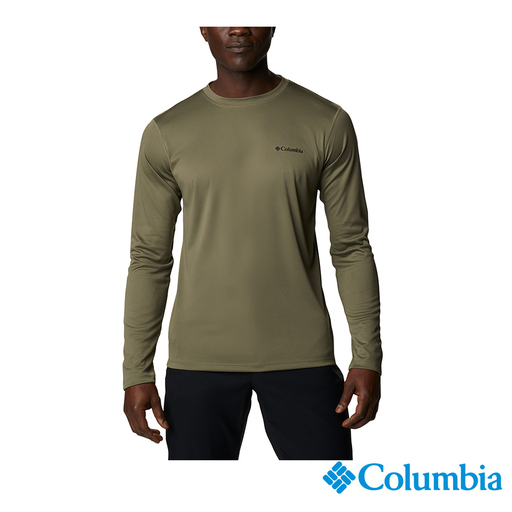 Columbia 哥倫比亞 男款-OFZ 科技涼感UPF30快排長袖上衣-軍綠 UAE60830AG (2023春夏)