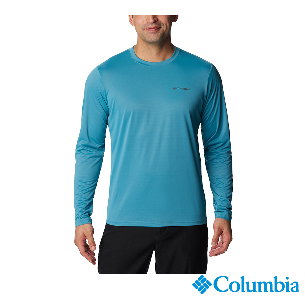 Columbia 哥倫比亞 男款 - Columbia Hike™ 快排長袖上衣-湖水藍 UXO56910AQ-HF