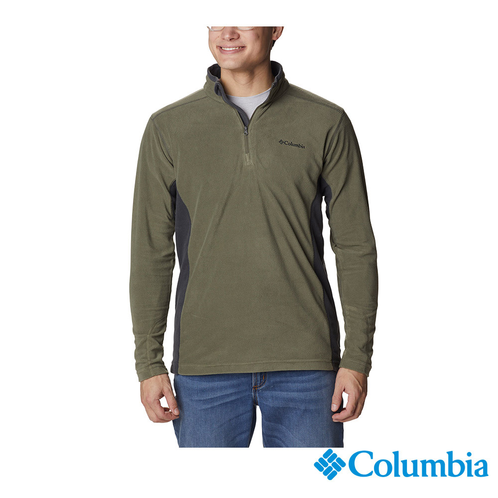 Columbia 哥倫比亞 男款 - Klamath Range™ UPF 50防曬刷毛半開襟上衣-軍綠 UAE65580AG-HF