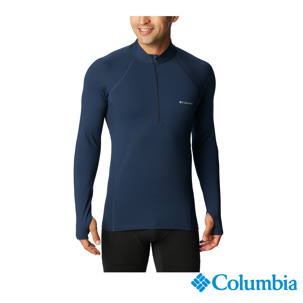 Columbia 哥倫比亞 男款 - Midweight Stretch™ 保暖快排半開襟內著上衣-深藍 UAM63300NY-HF