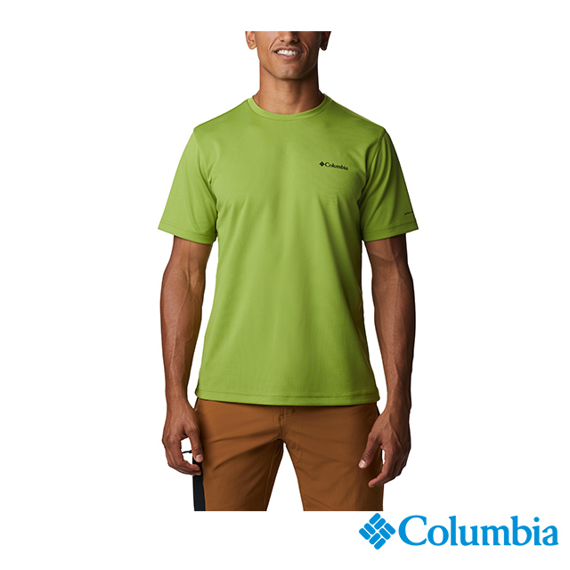 Columbia哥倫比亞 男款-UPF30冰紗快排短袖上衣-抹茶綠 UEE03050MI