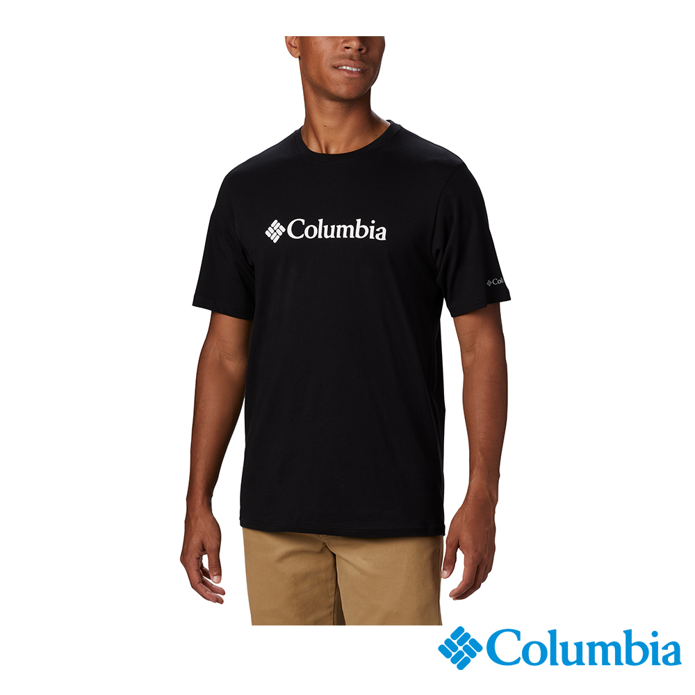 Columbia哥倫比亞 男款-短袖上衣-黑色 UJO15860BK