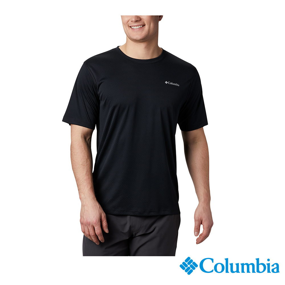Columbia 哥倫比亞 男款-防曬30涼感快排短袖上衣-黑色 UAE60840BK