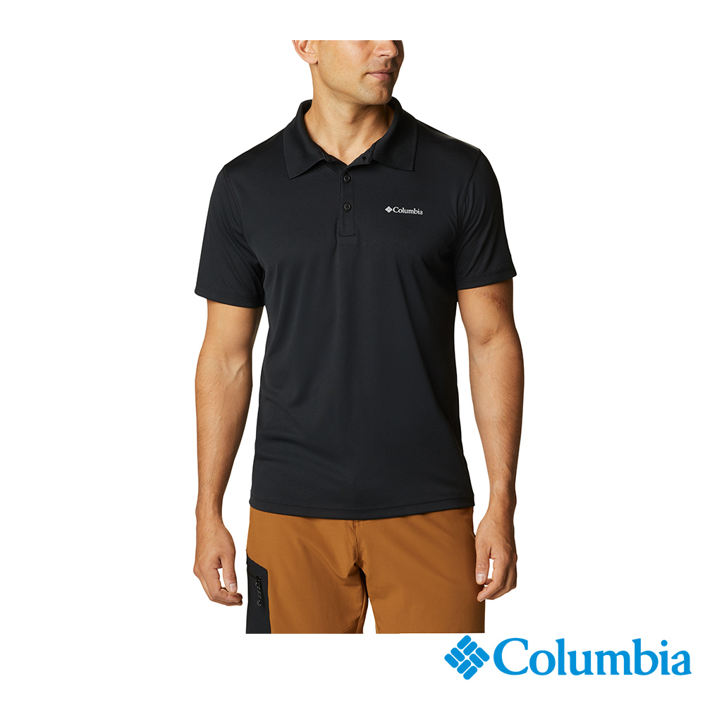 Columbia 哥倫比亞 男款- UPF30涼感快排短袖Polo衫-黑色 UAE60820BK