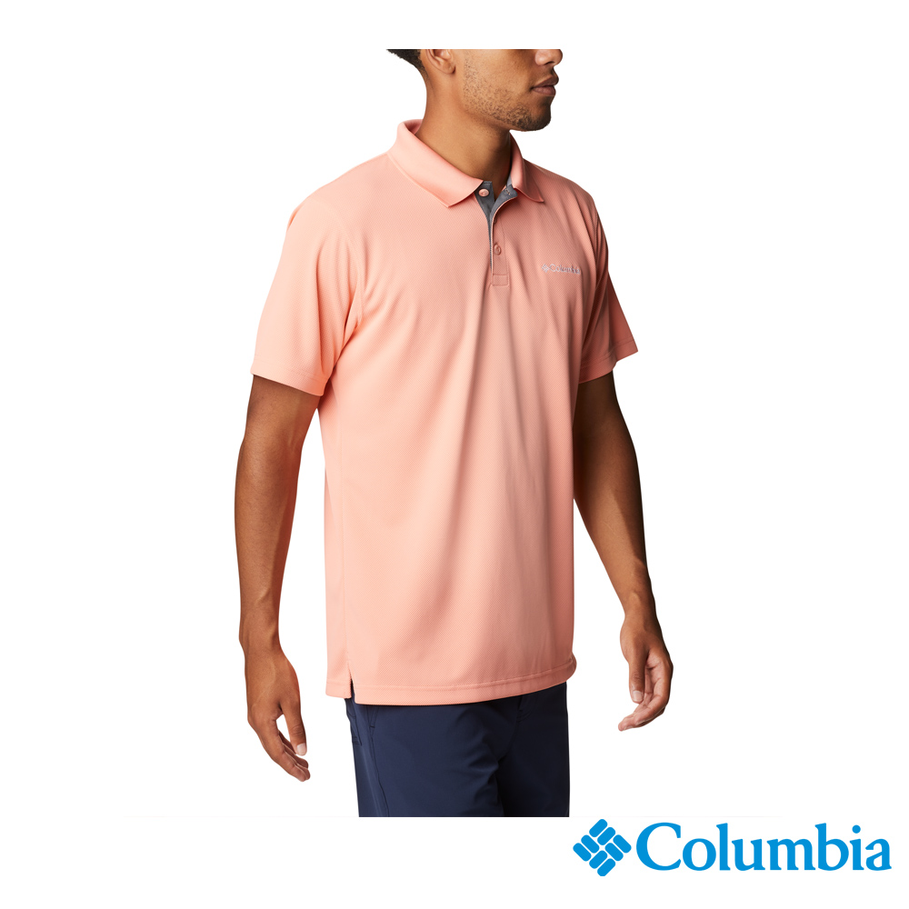 Columbia 哥倫比亞 男款- UPF30快排Polo衫-粉紅 UAX01260PK