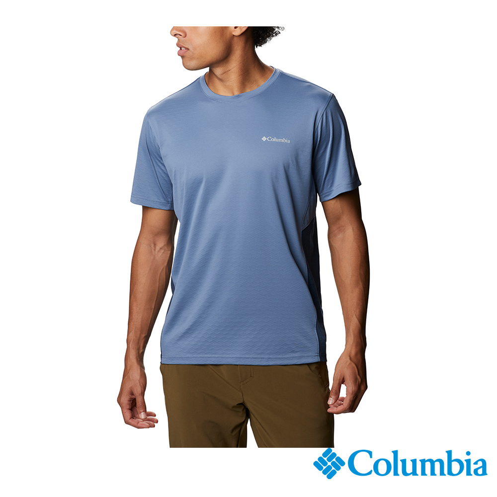 Columbia 哥倫比亞 男款- UPF50酷涼快排短袖上衣-墨藍 UAE08090IBL