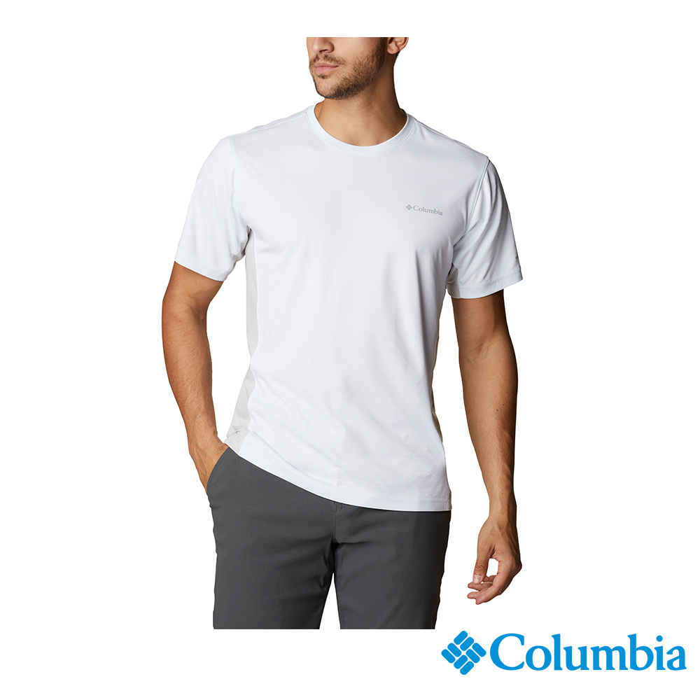 Columbia 哥倫比亞 男款- UPF50酷涼快排短袖上衣-白色 UAE08090WT