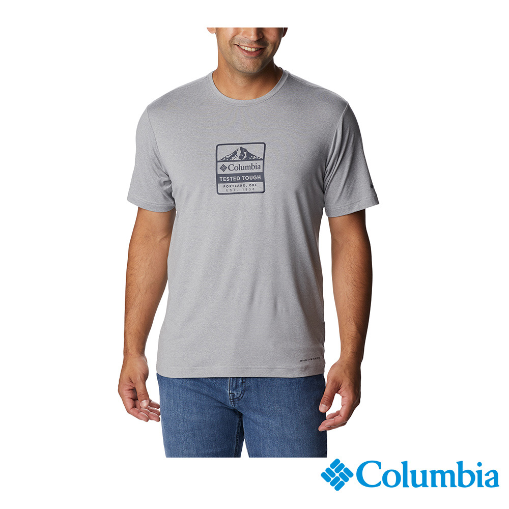 Columbia 哥倫比亞 男款-Omni-ShadeUPF50快排短袖上衣-灰色 UAX54020GY (2023春夏)