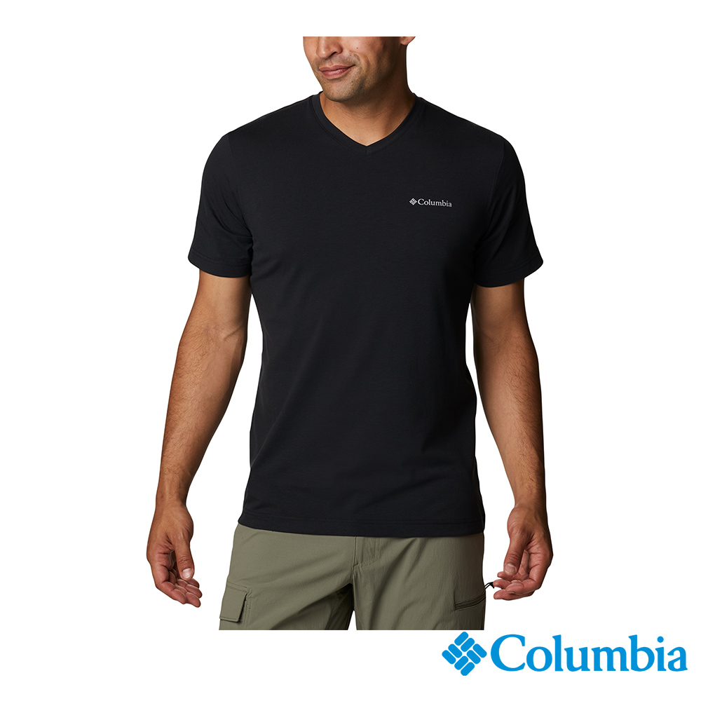 Columbia 哥倫比亞 男款-Omni-Shade UPF50快排短袖上衣-黑色 UAE13530BK (2023春夏)
