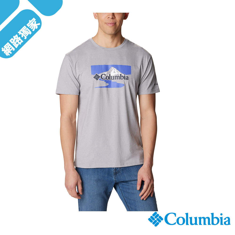 Columbia哥倫比亞 男款- LOGO短袖上衣-灰色 UAO29590GY (2023春夏)