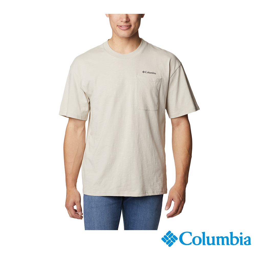 Columbia 哥倫比亞 男款-有機棉短袖上衣-卡其 UAM33770KI (2023春夏)