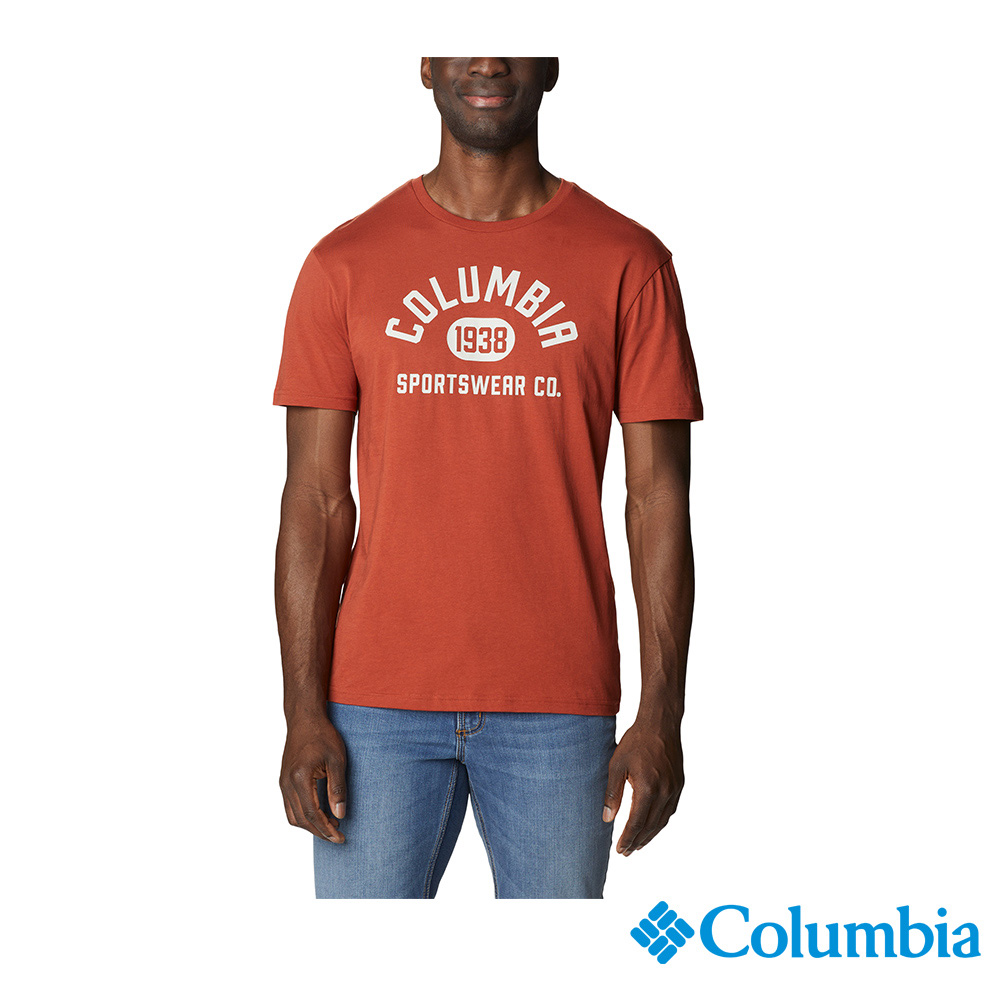 Columbia 哥倫比亞 男款 - CSC Basic Logo™ 短袖上衣-橘紅色 UJO15860AH-HF