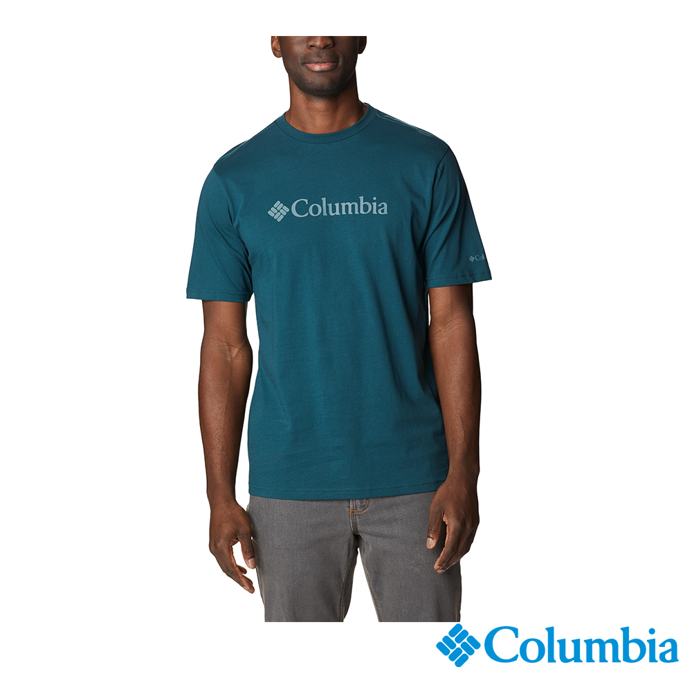 Columbia 哥倫比亞 男款 - CSC Basic Logo™ 短袖上衣-孔雀藍 UJO15860PC-HF