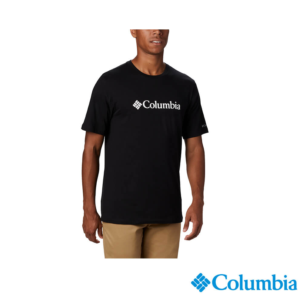Columbia哥倫比亞 男款-短袖上衣-黑色 UJE15860BK
