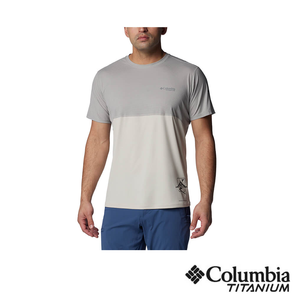 Columbia哥倫比亞 男款- 鈦酷涼快排短袖上衣-礦石灰 UAE57360AT(2024春夏)