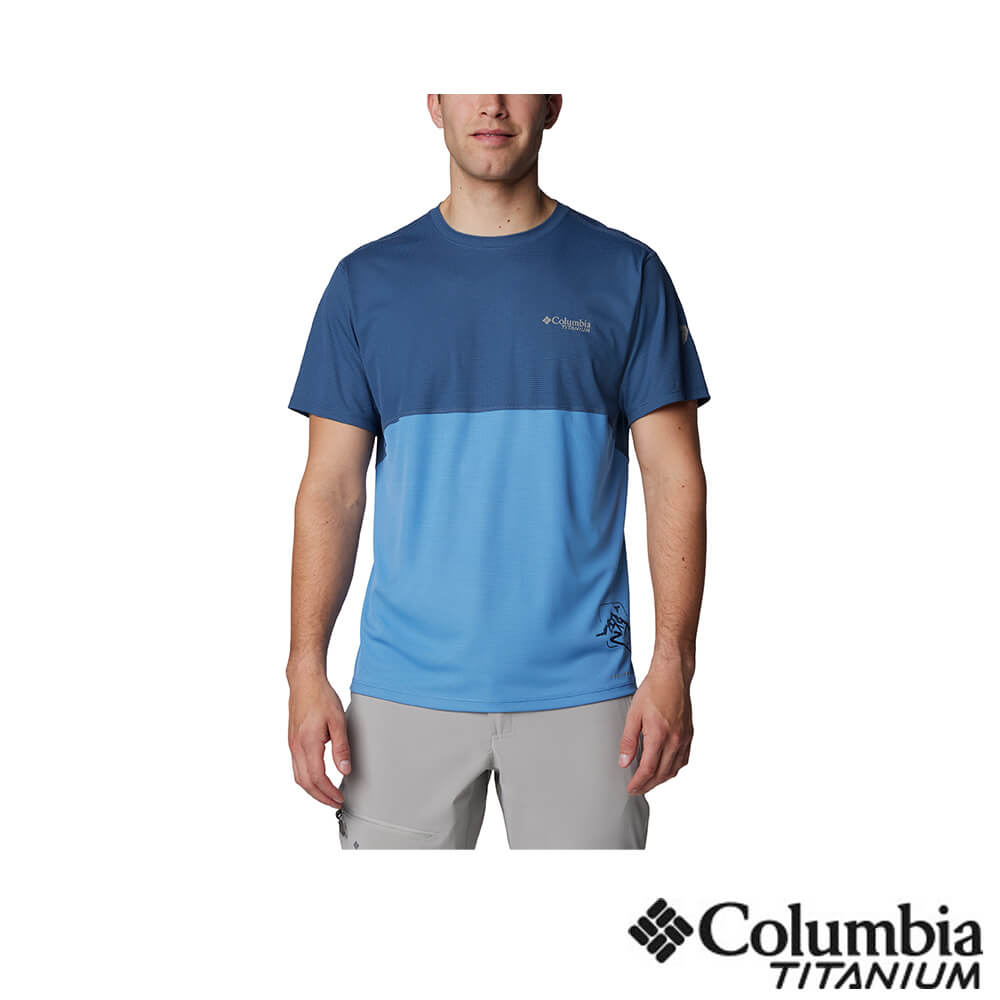 Columbia哥倫比亞 男款- 鈦酷涼快排短袖上衣-藍色 UAE57360BL(2024春夏)