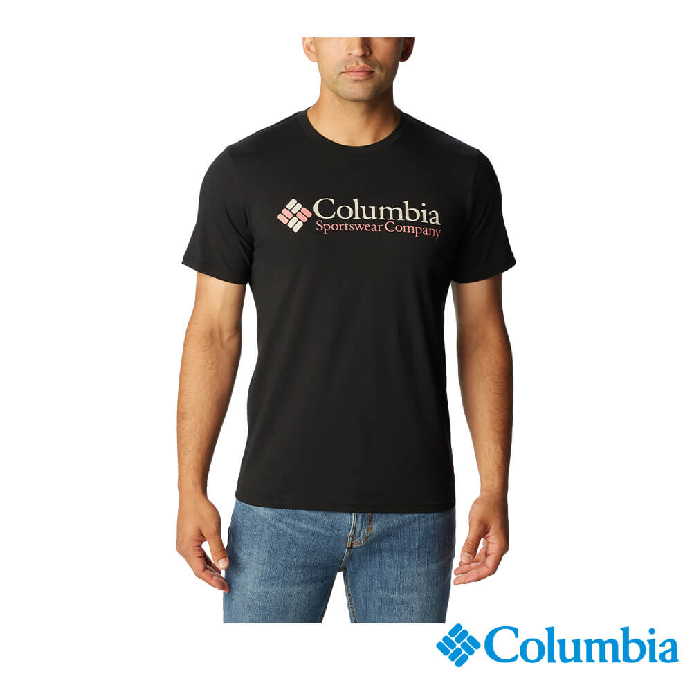 Columbia哥倫比亞 男款-LOGO短袖T恤-炭黑色 UJO15860DR(2024春夏)