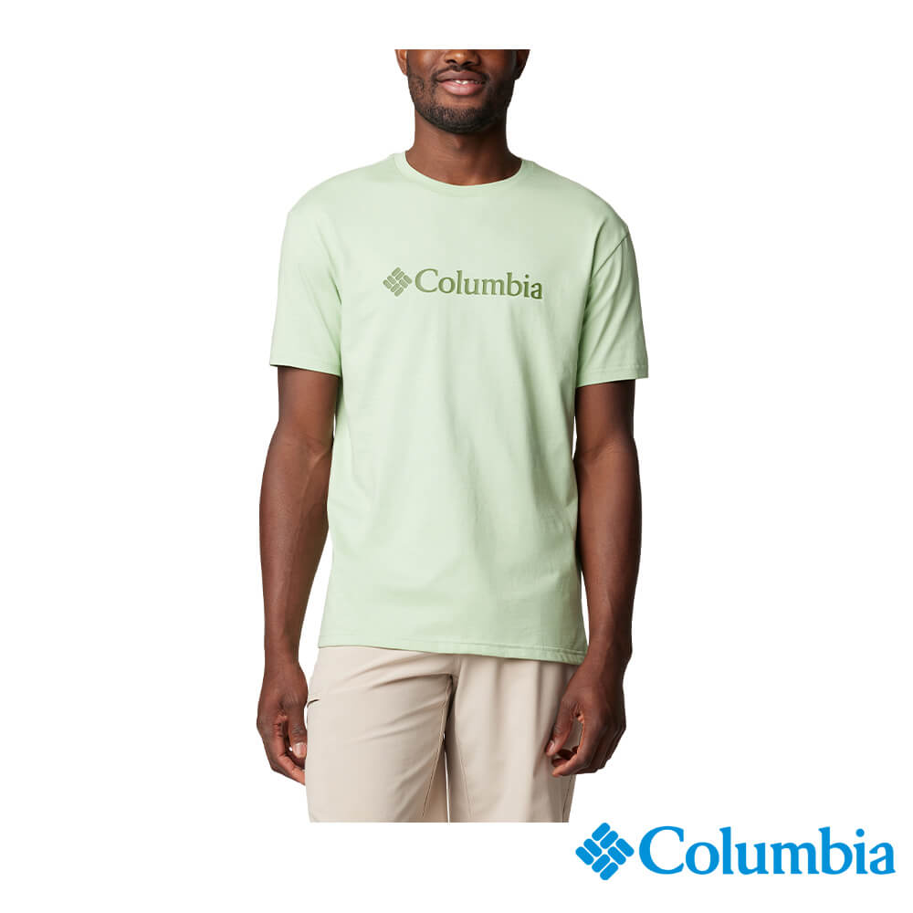 Columbia哥倫比亞 男款-LOGO短袖T恤-嫩綠色 UJO15860LM(2024春夏)