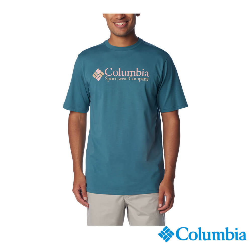 Columbia哥倫比亞 男款-LOGO短袖T恤-碧綠色 UJO15860JP(2024春夏)