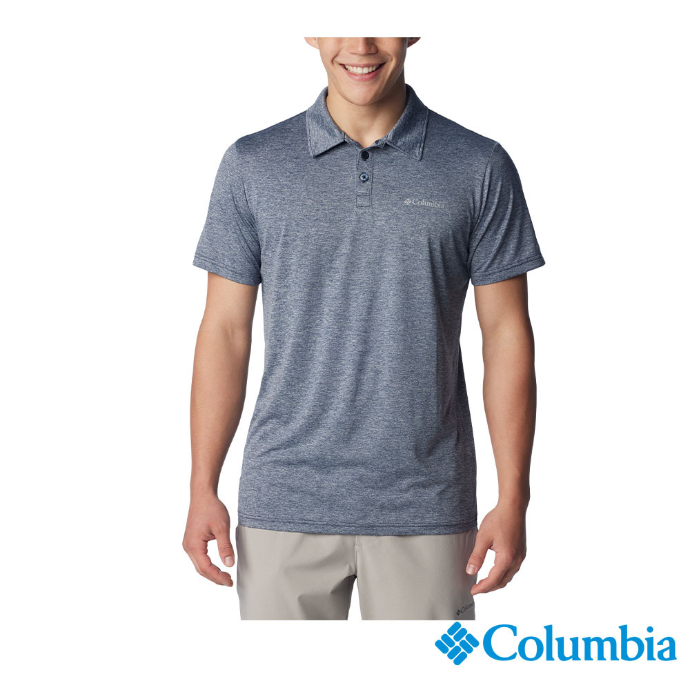 Columbia哥倫比亞 男款-快排短袖POLO衫-深藍色 UAE36140NY(2024春夏)
