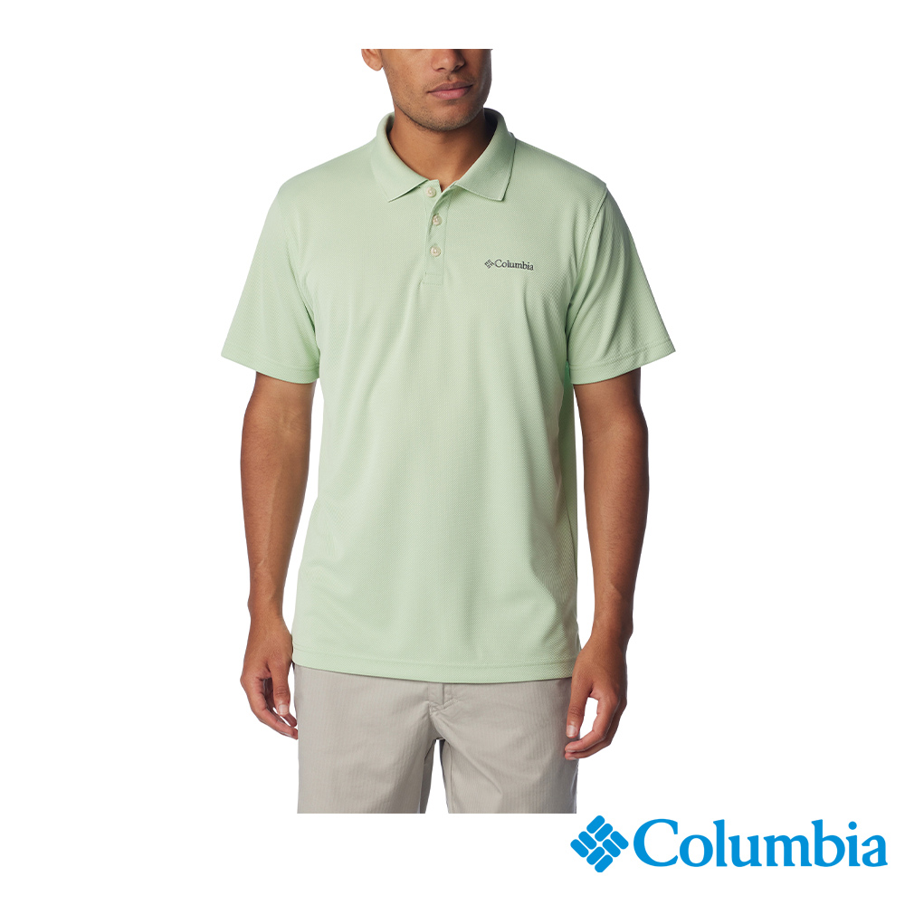 Columbia哥倫比亞 男款-UPF30快排短袖Polo衫-嫩綠色 UAX01260LM(2024春夏)