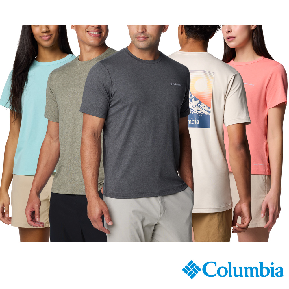 Columbia 哥倫比亞 男女款- 防曬UPF50快排短袖上衣(EC獨家款)
