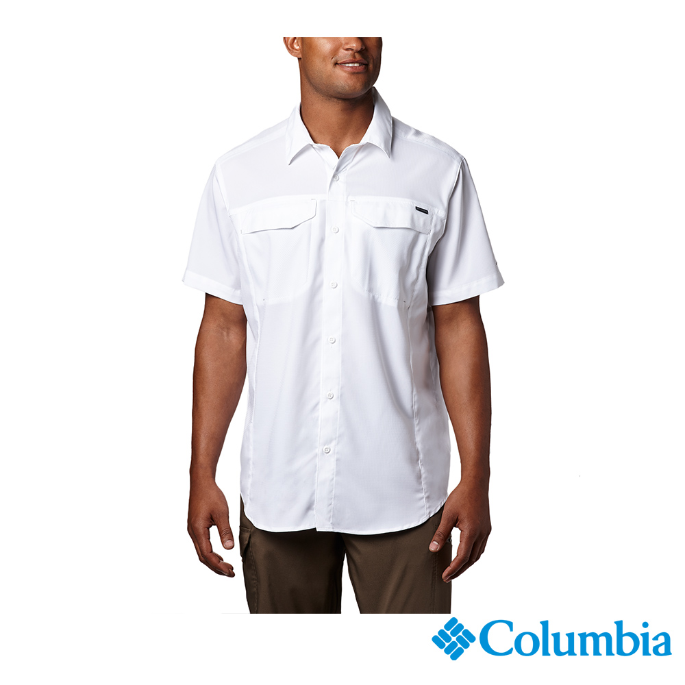 Columbia 哥倫比亞 男款 - UPF40快排短袖襯衫-白色 UAE15670WT