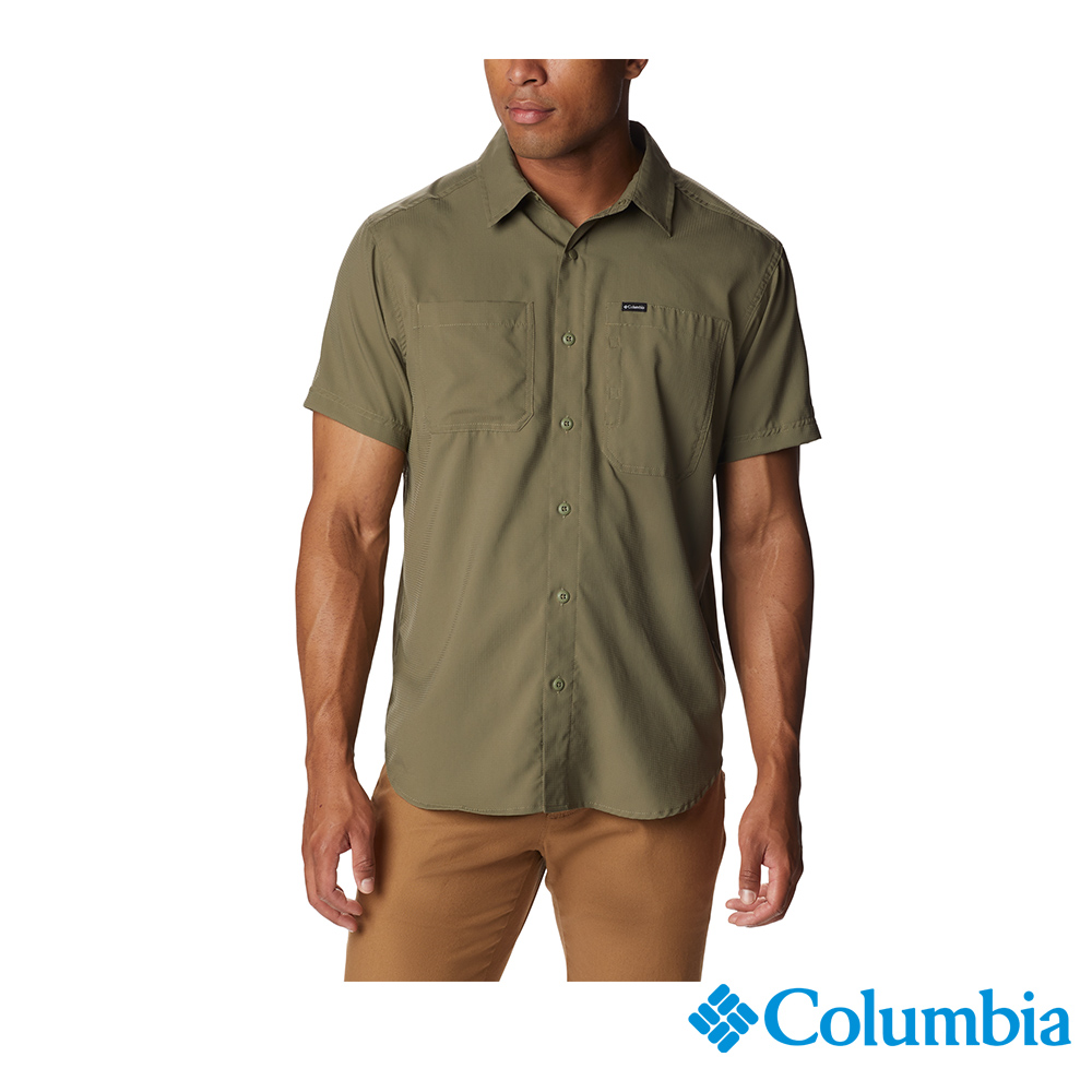 Columbia 哥倫比亞 男款 -Omni-Shade 超防曬UPF50快排短袖襯衫-軍綠 UAE15170AG (2023春夏)