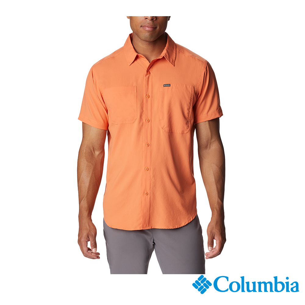 Columbia 哥倫比亞 男款 -Omni-Shade 超防曬UPF50快排短袖襯衫-橘紅 UAE15170AH (2023春夏)