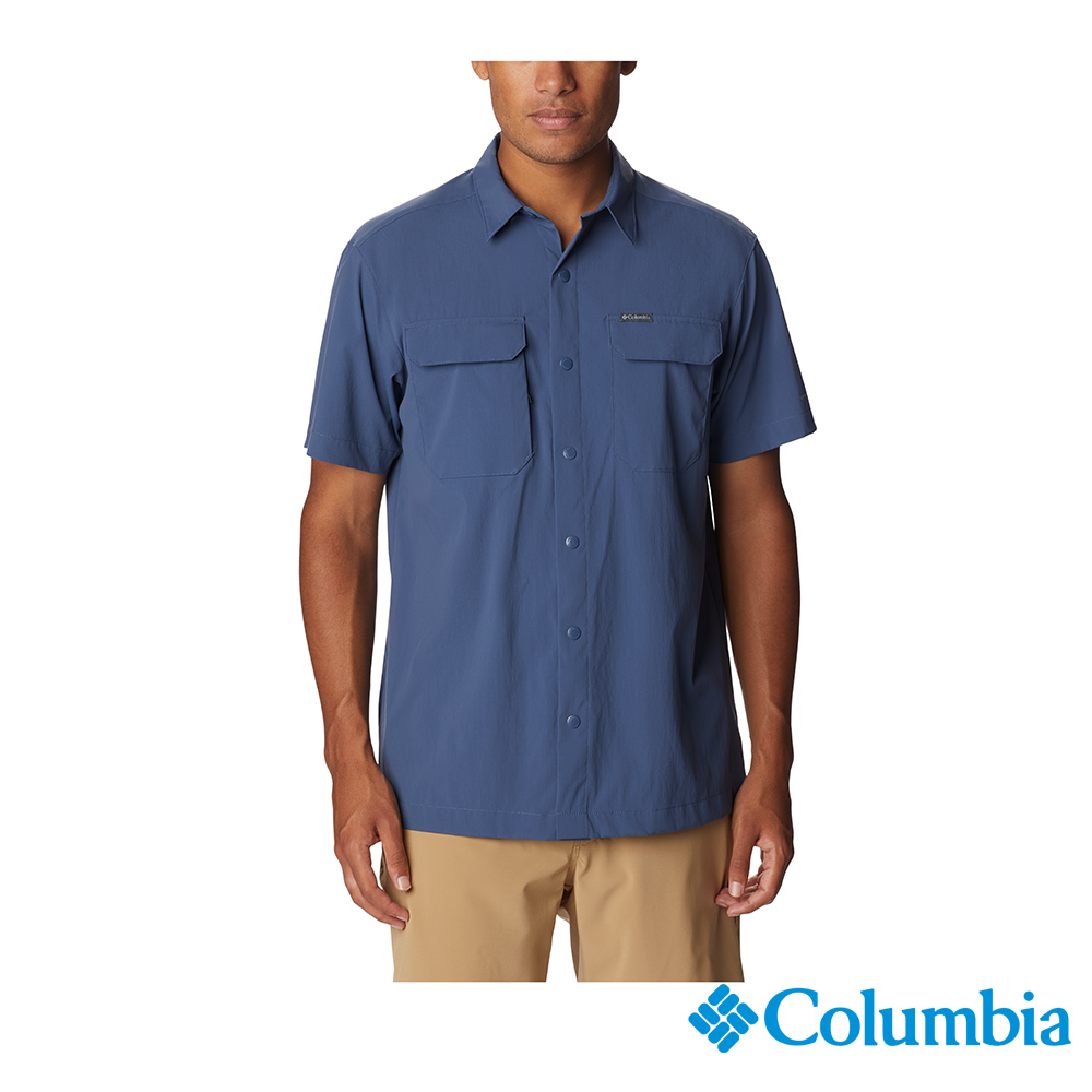 Columbia 哥倫比亞 男款 -Omni-Shield 超防潑短袖襯衫-深藍 UAE55530NY (2023春夏)