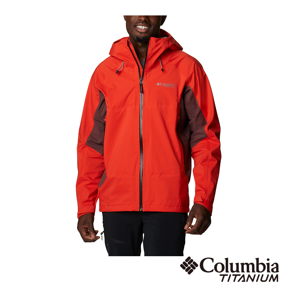 Columbia 哥倫比亞 男款-鈦Omni-Tech3D防水外套-橘紅 UWE89190AH (2023春夏)
