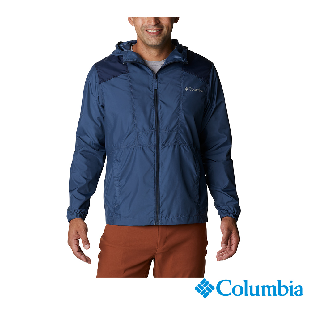 Columbia 哥倫比亞 男款-防小雨風衣-軍綠 UKE39720IB (2023春夏)