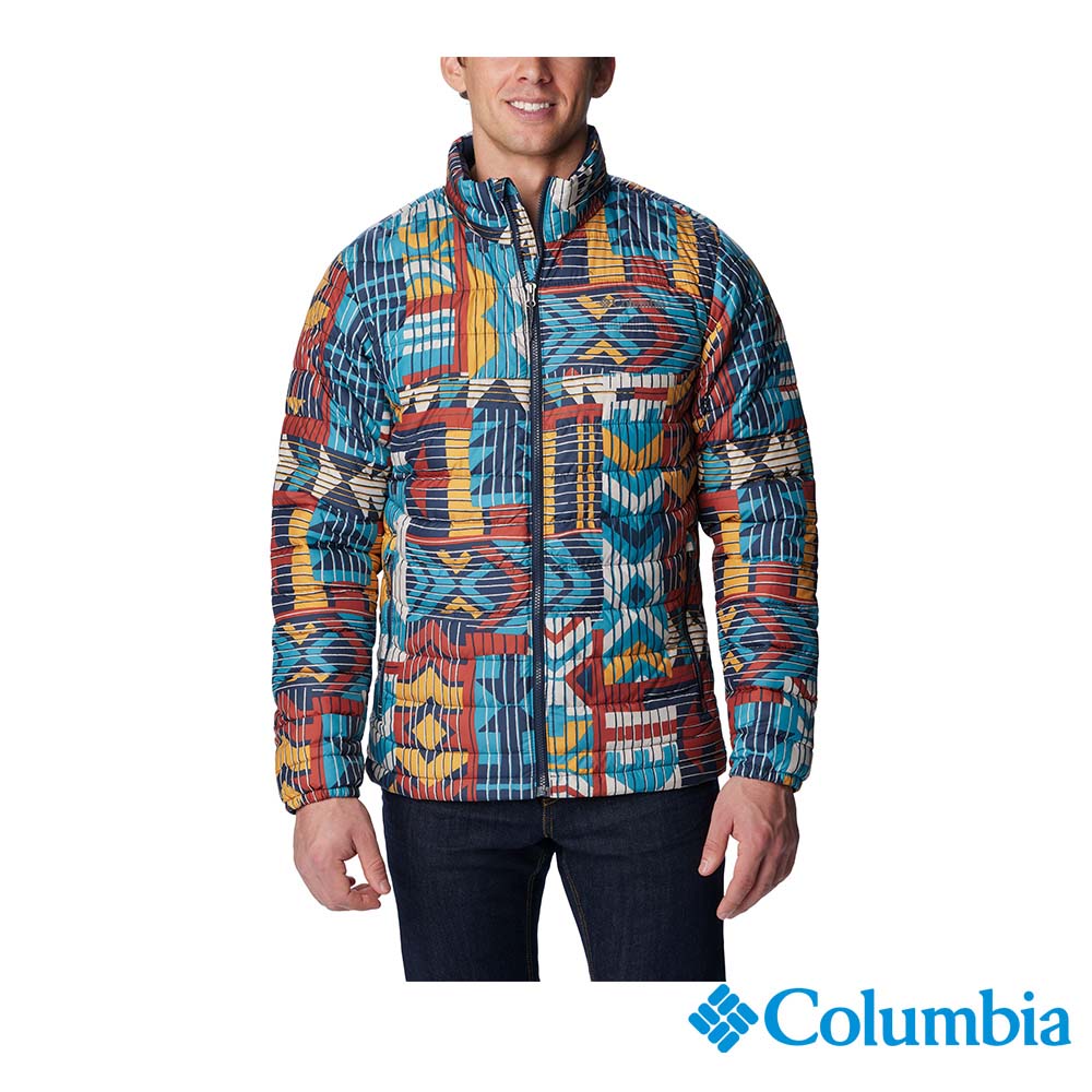 Columbia 哥倫比亞 男款 - Powder Lite™ 保暖立領外套-幾何印花 UWE11110GE-HF