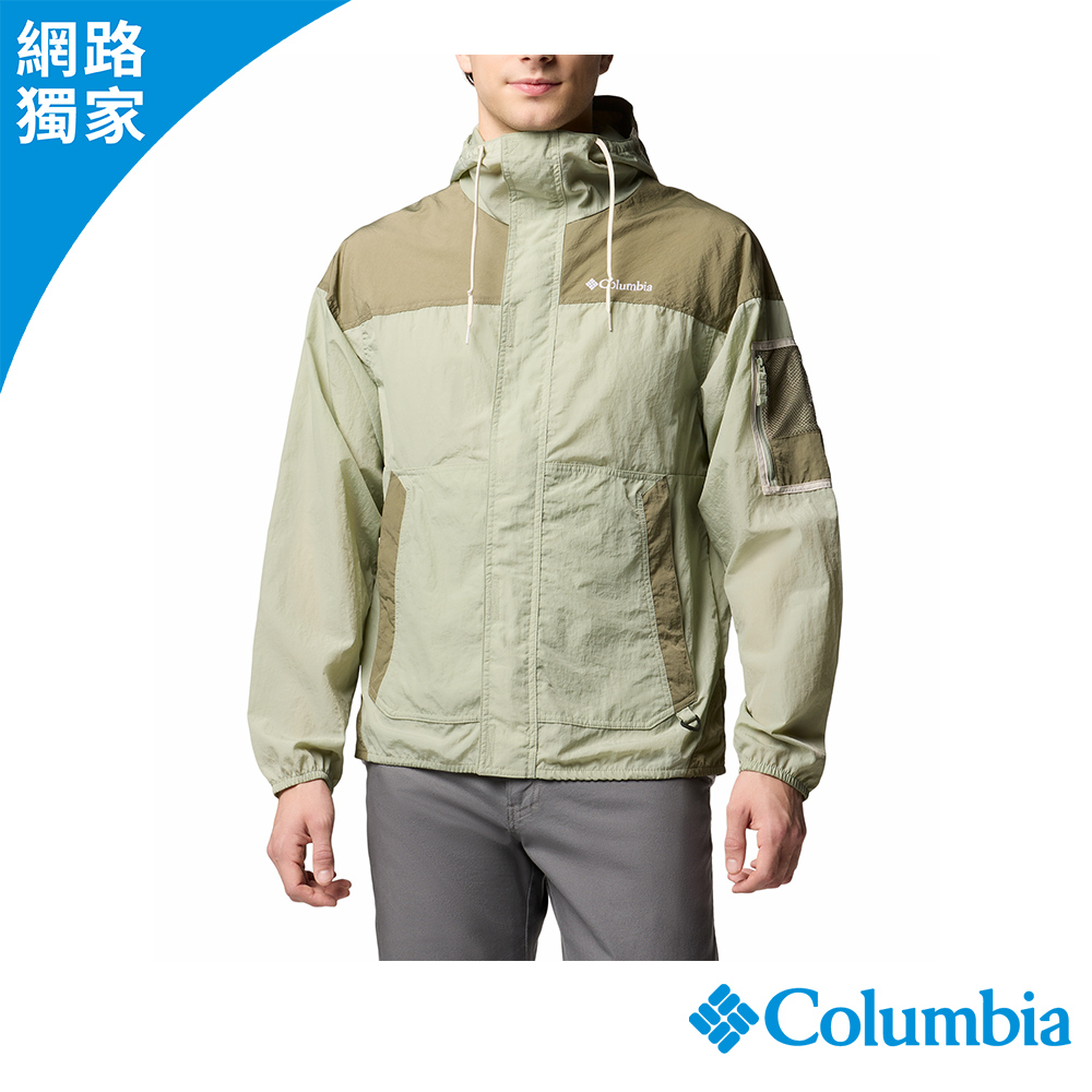 Columbia 哥倫比亞 男款 - 防潑水風衣-灰綠色 UWE48390GG/JS