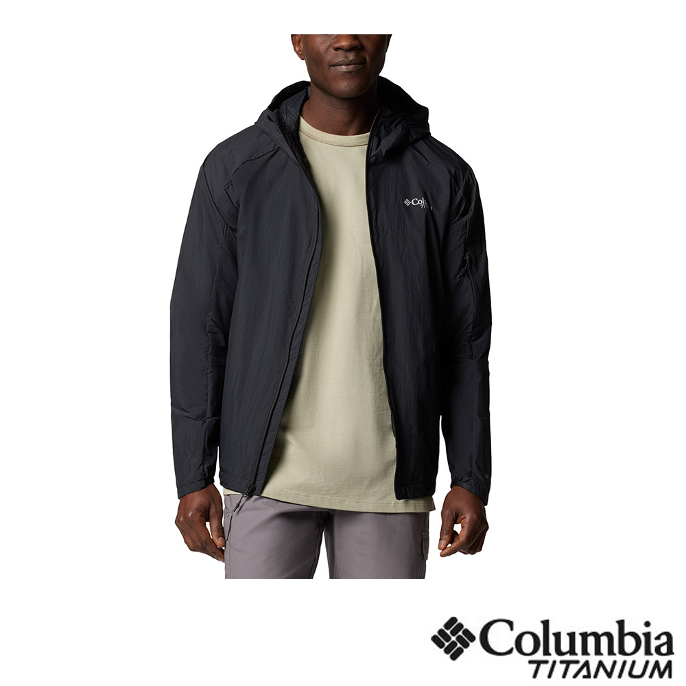 Columbia 哥倫比亞 男款-超防曬UPF50防潑水風衣-黑色 UWE94840BK/JS
