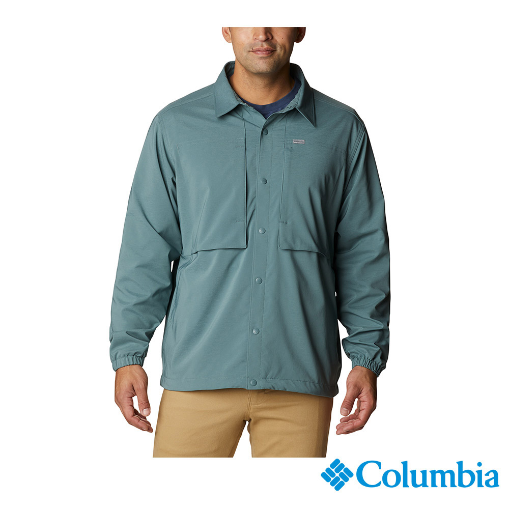 Columbia哥倫比亞 男款-Omni-Shield™ 防潑抗髒污襯衫領外套-灰綠 UAE90640GG/FW22